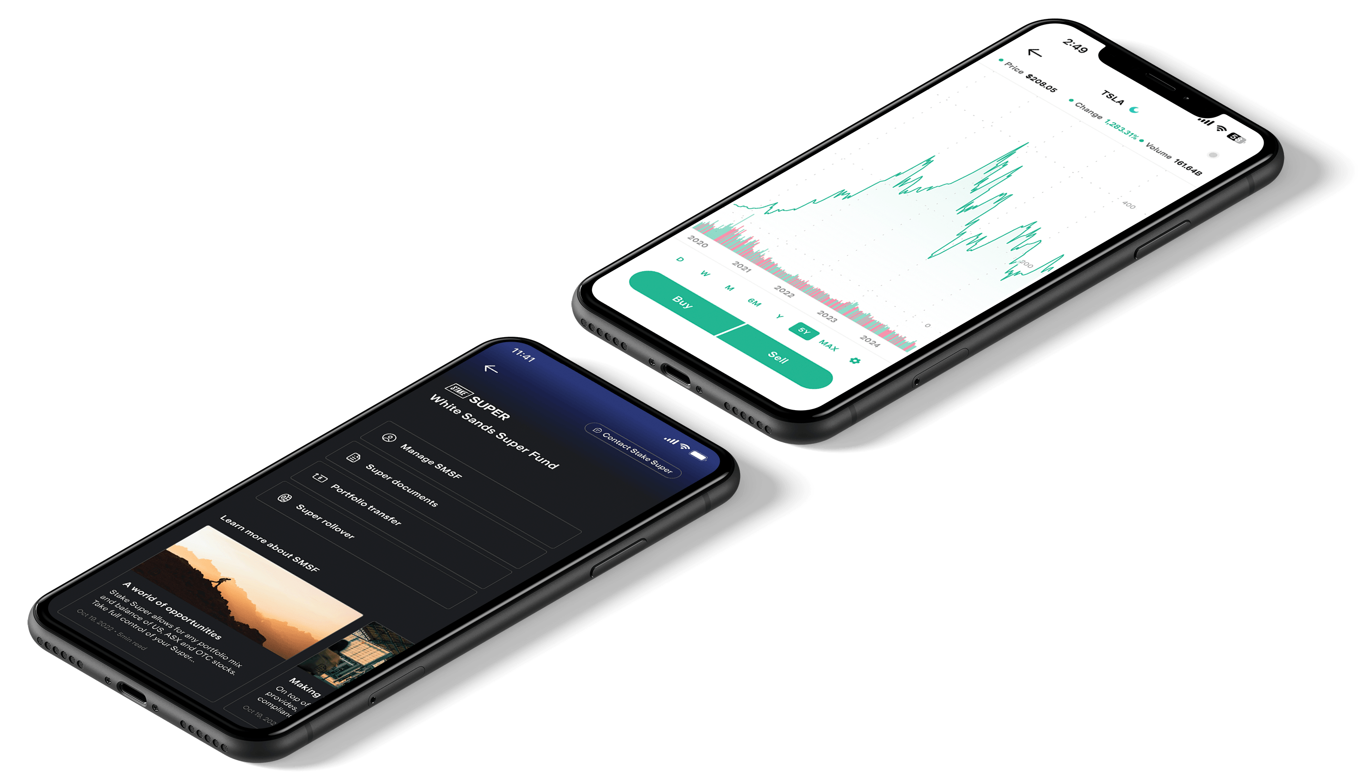 Phone with Stake app